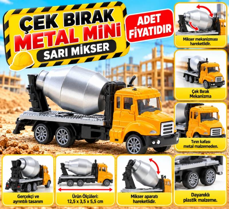 Çek Bırak Metal Mini Sarı Mikser (adet fiyatıdır)