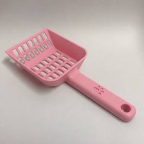 3D Baskı Kedi Kumu Küreği - Geniş Hazneli Eleme Küreği-Pembe