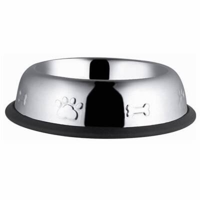 Desenli Oval Metal Kedi ve Küçük Irk Köpek Mama Su Kabı 8 Oz 12 Cm