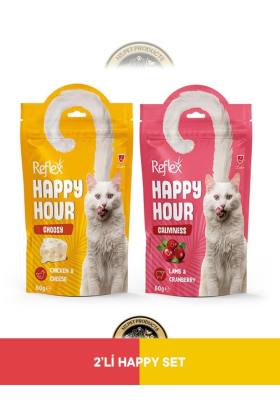 Reflex Happy Hour Choosy Seçici & Calmness Sakinleşmeyi Destekleyici Kedi Ödül Maması Seti 2x60 gram