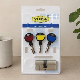 68mm 6 Pim Bilyalı Silindir Göbeği (Nikel Saten, 3 Anahtar)