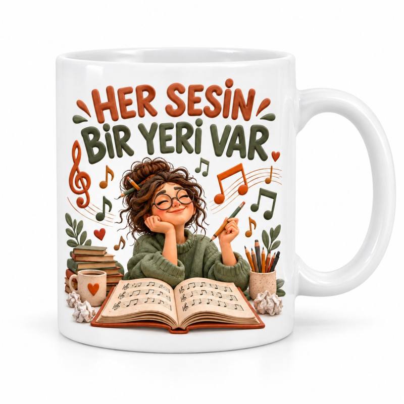 Sınıfın Ritmi Tasarımlı Porselen Kupa - MODEL 987
