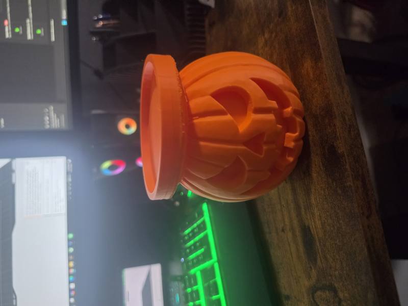 3D Baskı Cadılar Bayramı Balkabağı Üç Fitilli Mumluk Dekoratif Mum Tutucu