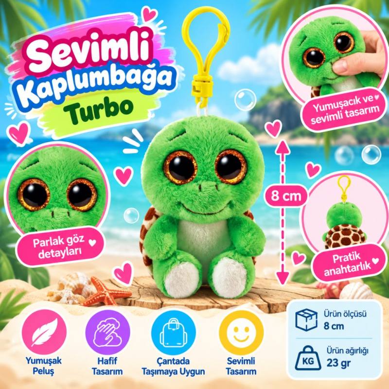 Peluş Kaplumbağa Anahtarlık Turbo