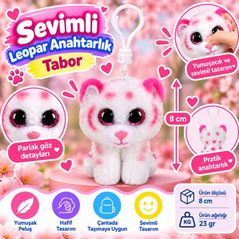 Peluş Leopar Anahtarlık Tabor