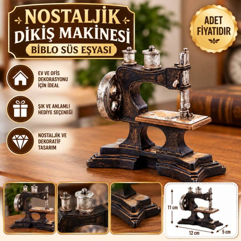 Nostaljik Dekoratif Dikiş Makinesi Biblo Süs Eşyası (adet fiyatıdır)
