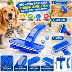 Kendini Temizleyen Kedi Köpek Tüy Bakım Tarağı Tüy Alıcı Tarak