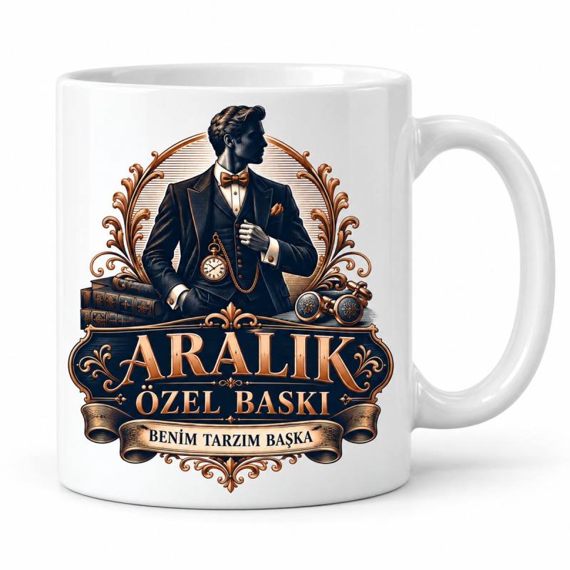 Aralık Özel Baskı Beyefendi Tasarımlı Porselen Kupa - MODEL 1165