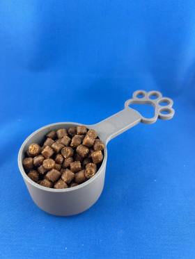 3D Baskı Pati Saplı Mama Kabı Köpek Maması Ölçü Kepçesi Duvara Asılabilir Mama Kepçesi Gri