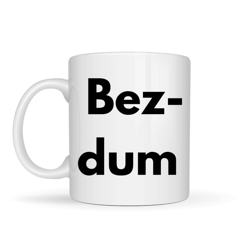 Bezdum Yazılı Minimal Tasarım Kupa Model 240 Karadeniz Mizah Temalı Baskılı Seramik Kahve Kupası