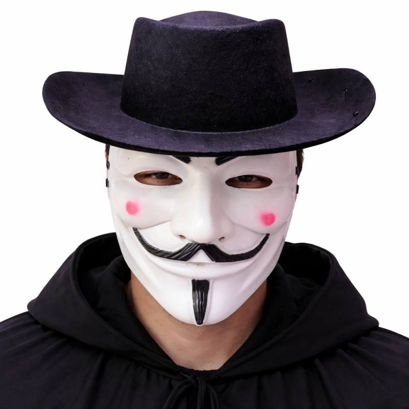 Vendetta Maske ve Şapka Seti ? Anonim Stil Parti Maskesi
