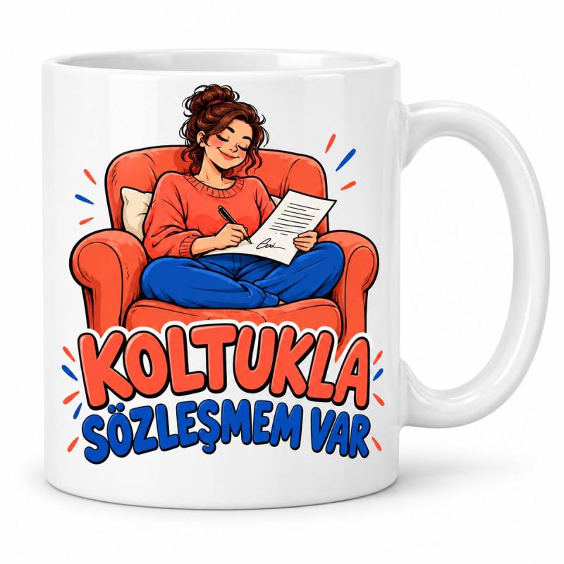 Koltukla Sözleşme Tasarımlı Porselen Kupa - MODEL 1107