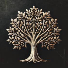 Bronz Ağaç Kanvas Tablo 60x60cm