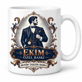 Ekim Özel Baskı Beyefendi Tasarımlı Porselen Kupa - MODEL 1163