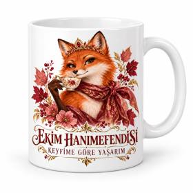 Ekim Doğum Ayı Hanımefendisi Tasarımlı Porselen Kupa - MODEL 1081