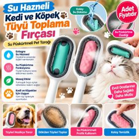 Su Hazneli Kedi ve Köpek Tüyü Toplamama Fırçası Su Hazneli Pet Tarağı - 1 Adet Stokta Olan Renk Gönderilir