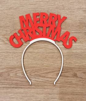 3D Baskı Merry Christmas Yazılı Yılbaşı Saç Bandı Parti Aksesuarı Noel Taç Bandı