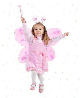 Pembe Kız Seti – 50 cm Kanadı, Taç ve Asa