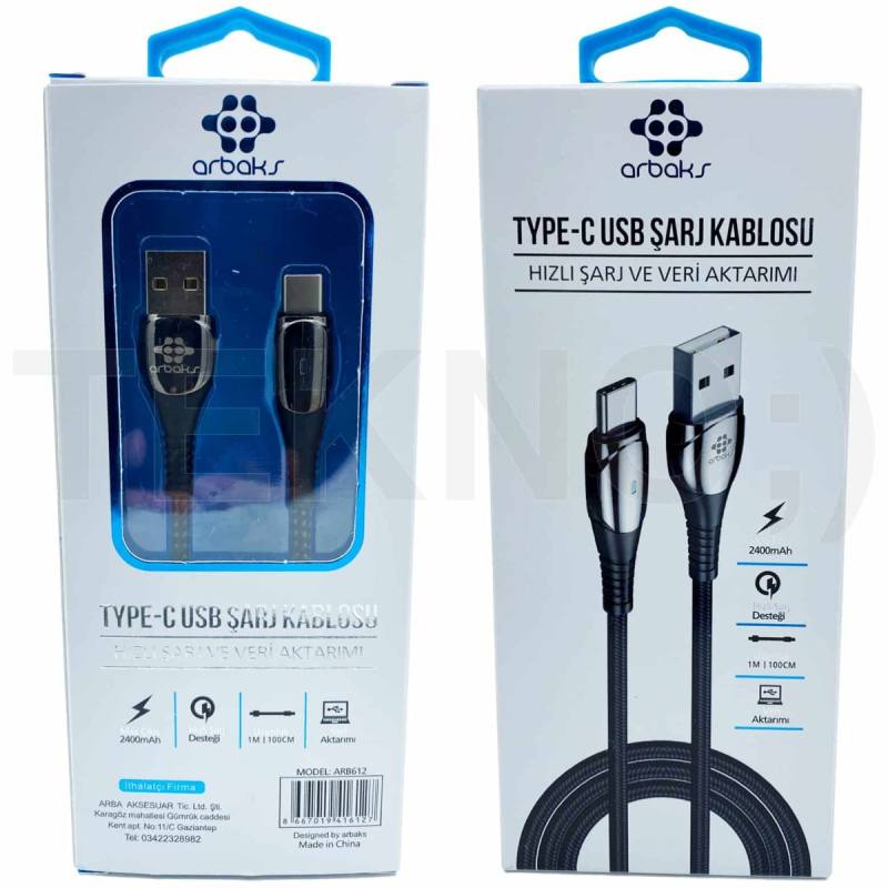 (TYPE-C) Metal Hızlı Şarj Ve Veri Aktarımı – ARB-612