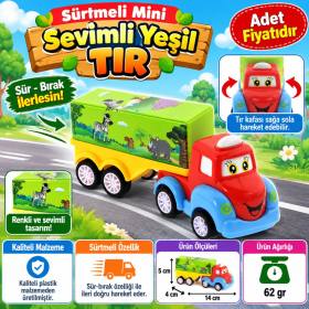 Çek Bırak Mini Sevimli Yeşil Tır (adet fiyatıdır)