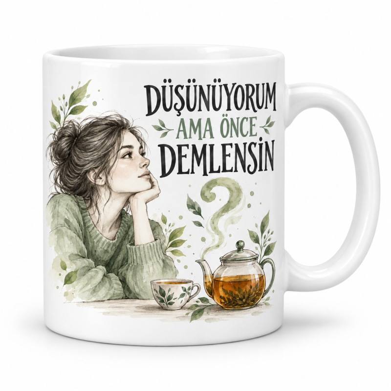 Felsefi Teneffüs Tasarımlı Porselen Kupa - MODEL 1220