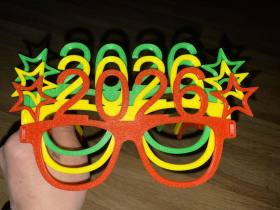 3D Baskı 2026 Happy New Year Parti Gözlüğü Yılbaşı Eğlence Gözlüğü (2027 Yapılabilir)