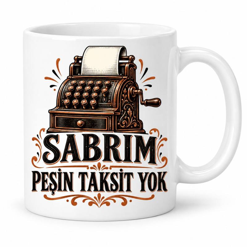 Sabrın Faturası Tasarımlı Porselen Kupa - MODEL 1201