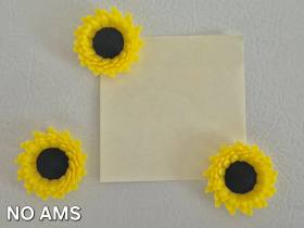 3D Baskı 3lü Ayçiçeği Magnet Seti - Dekoratif Buzdolabı ve Not Tutucu