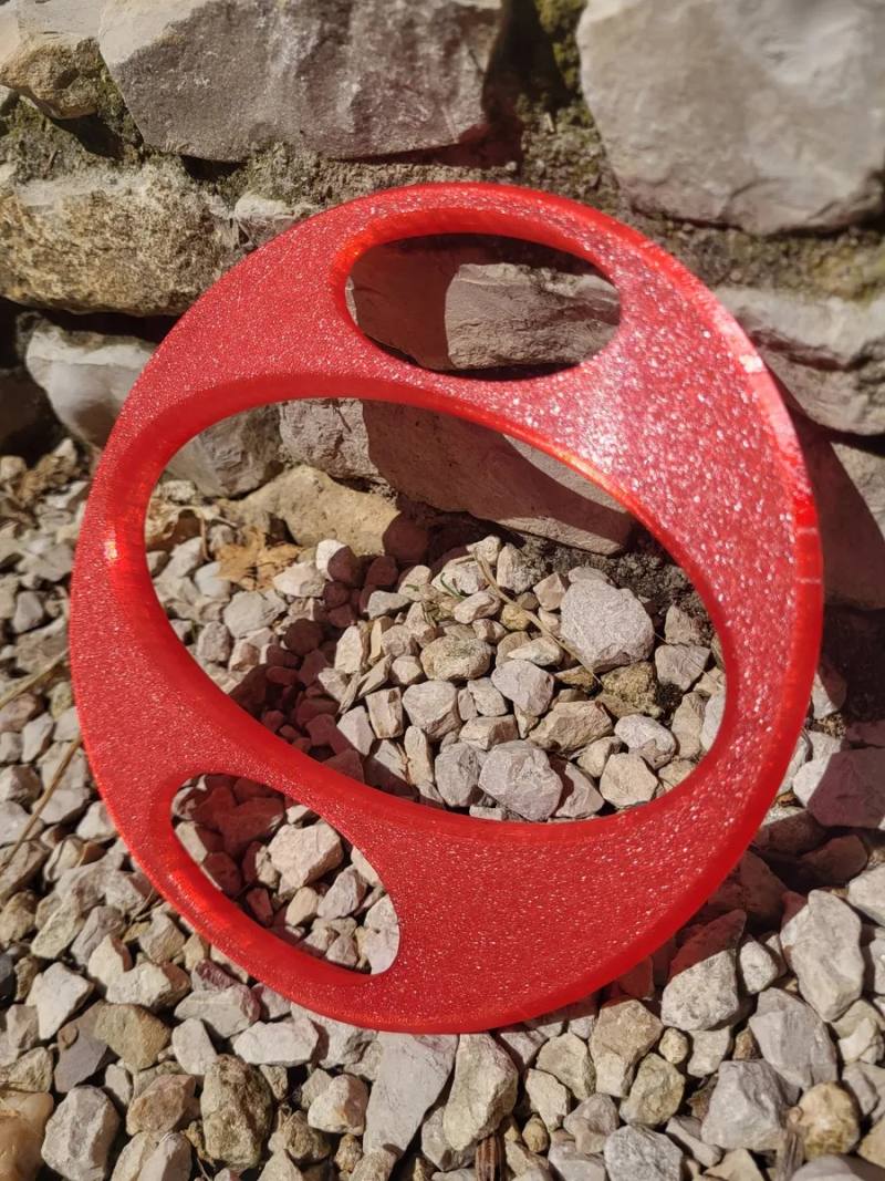 3D Baskı TPU Köpek Frizbi Esnek Halka Köpek Oyuncağı 20 cm Fırlatma ve Yakalama Oyuncağı Kırmızı