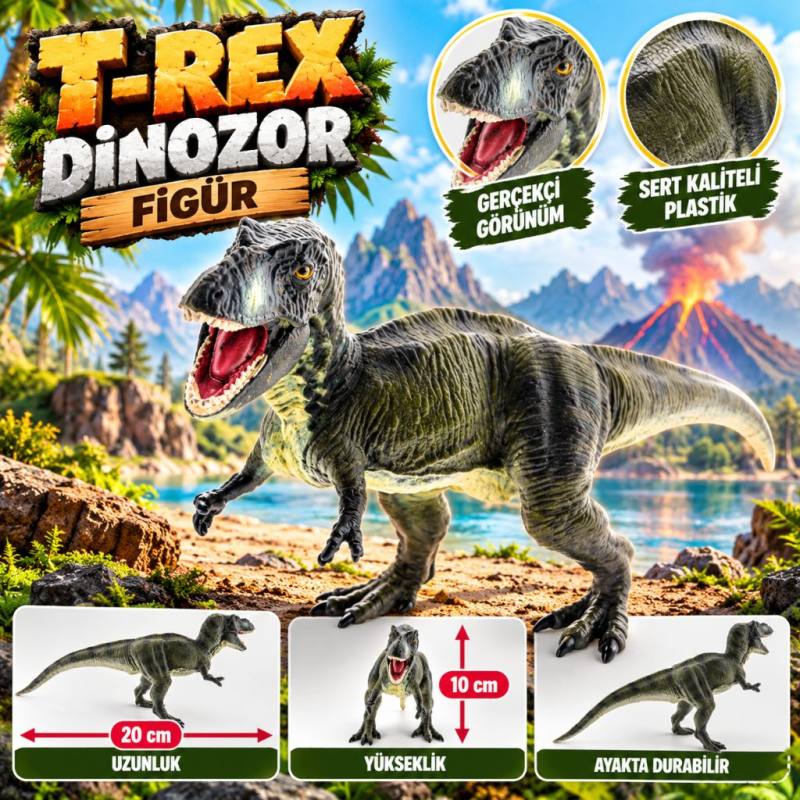 Sert Plastik Dinozor Figür - T-Rex