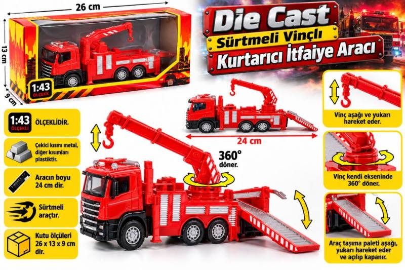 Sürtmeli Vinçli Kurtarıcı İtfaiye Aracı