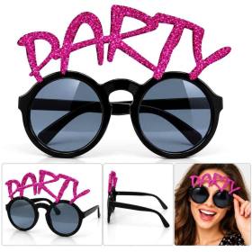 Fuşya Simli PARTY Yazılı Parti Gözlüğü