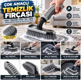 Saplı Halı, Koltuk ve Araç Temizlik Fırçası – Çok Amaçlı İç & Dış Oto, Ev ve Ofis Kullanımı İçin Ergonomik Temizlik Aparatı