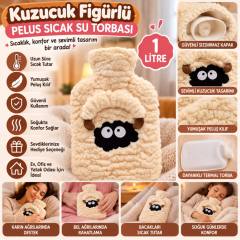 Kuzucuk Figürlü Peluş Sıcak Su Torbası 1 Lt – Yumuşak Kılıf, Uzun Süre Sıcak Tutan Termal Su Torbası