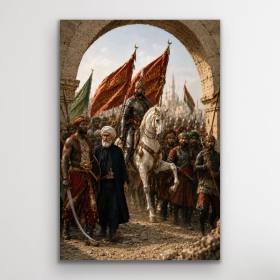 Fatih Sultan Mehmet İstanbul'un Fethi Kanvas Tablo 60X90 CM