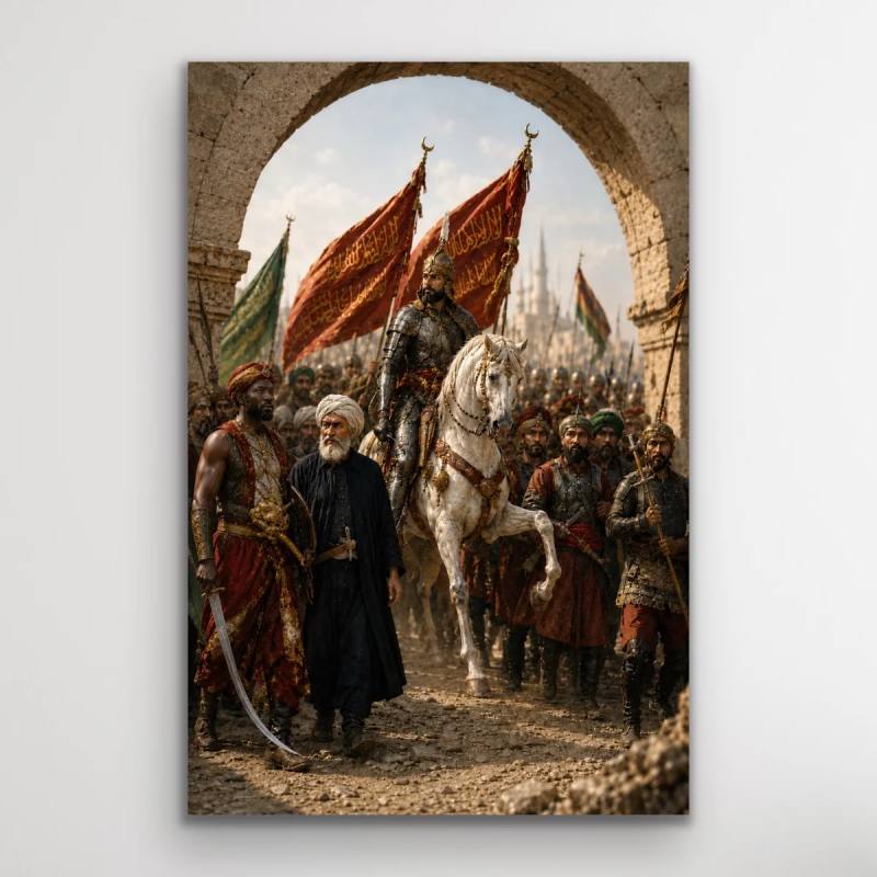Fatih Sultan Mehmet İstanbul'un Fethi Kanvas Tablo 40X60 CM