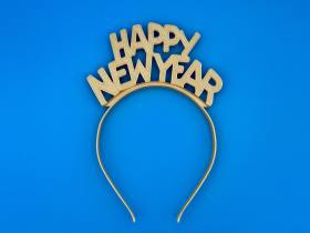 3D Baskı Happy New Year Yazılı Yılbaşı Saç Bandı Parti Aksesuarı Yeni Yıl Taç Bandı