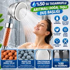 %50 Su Tasarruflu ve Arıtmalı Doğal Taşlı Banyo El Duş Başlığı