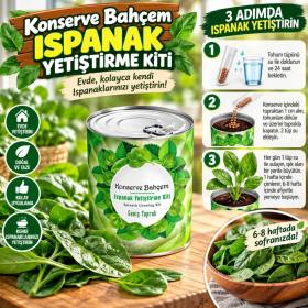 Konserve Bahçem Evde Konservede Kolay Ispanak Yetiştirme Kiti