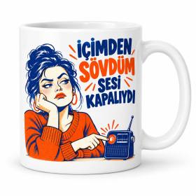 Kısık Sesli İsyan Tasarımlı Porselen Kupa - MODEL 1200