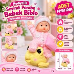 Hediyelik Sevimli Pembe Bebek Biblo Polyester Süs Eşyası (adet fiyatıdır)