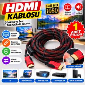 HDMI Kablosu HDTV Bilgisayar Uydu Görüntü Ses Full HD Sargılı Görüntü Aktarma Kablosu(adet fiyatıdır)