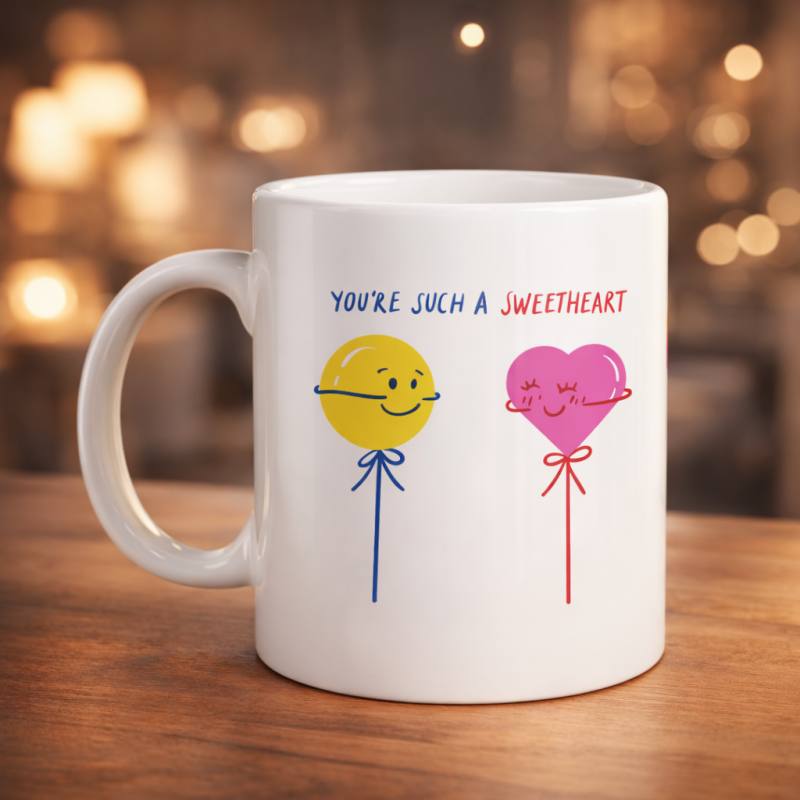 Model 21 – You’re Such a Sweetheart Tasarımlı Porselen Kupa - Arkadaşa Sevgiliye Özel Tatlı Mesajlı Kupa