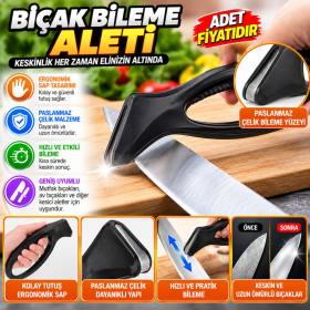 Kolay Tutuş Saplı Paslanmaz Çelik Manuel Bıçak Bileme Aleti (adet fiyatıdır)