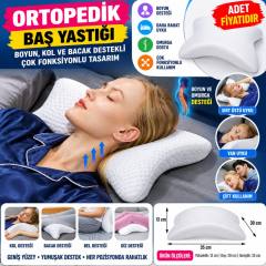 Ortopedik Geniş Boyuna Uyumlu Kol ve Bacak Destekli Yumuşak Kavisli Baş Yastığı (adet fiyatıdır)