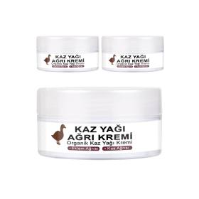 Kaz Yağı Masaj Kremi 50 ml 3 Adet - Bamya Tohumu, Arı Zehiri (Apitoksin), Boswellia ve Kolajen İçerikli
