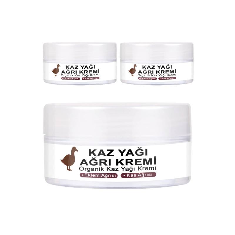 Kaz Yağı Masaj Kremi 50 ml 3 Adet - Bamya Tohumu, Arı Zehiri (Apitoksin), Boswellia ve Kolajen İçerikli