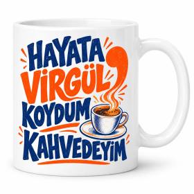 Kahveyle Virgül Tasarımlı Porselen Kupa - MODEL 1214