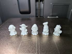 3D Baskı 5'li Sevimli Küçük Hayalet Figür Seti Cadılar Bayramı Masa Süsü
