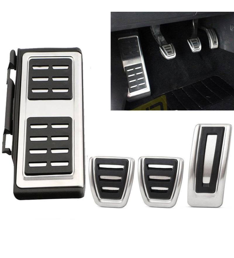 VW Golf 7 8 Passat B8 Tiguan 2 Touran 2 T-Roc T-Cross Arteon Polo 5 Uyumlu Geçme Manuel Pedal Seti 4 Parça Siyah Krom